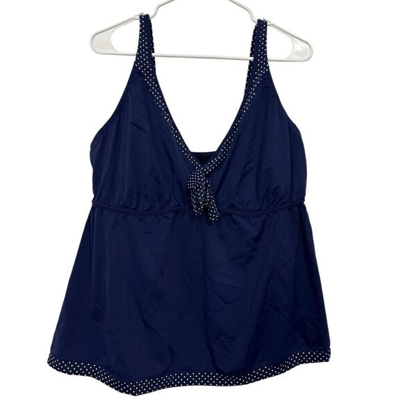 Venus Polka Dot Navy Tankini with Bow Tie Detail Adjustable Straps size 20‎ - Picture 1 of 7